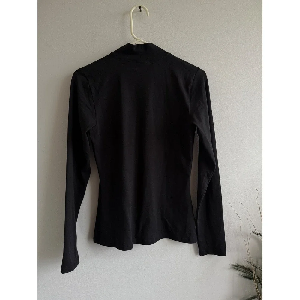 Jordan Mens Black Mock Neck Long Sleeve Tight Fit Jumpman Shirt Size M